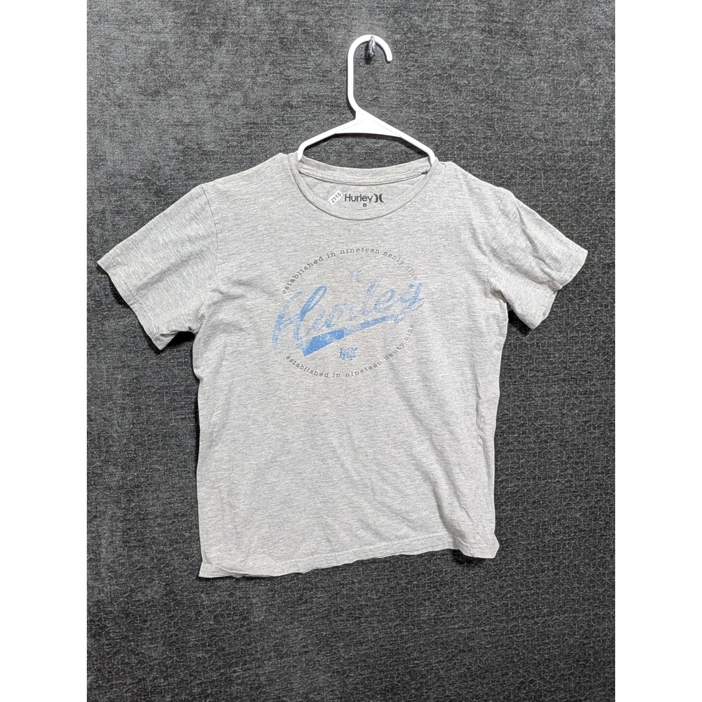 Hurley Mens Small Gray Graphic T-Shirt Short Sleeve Logo Tee 2115